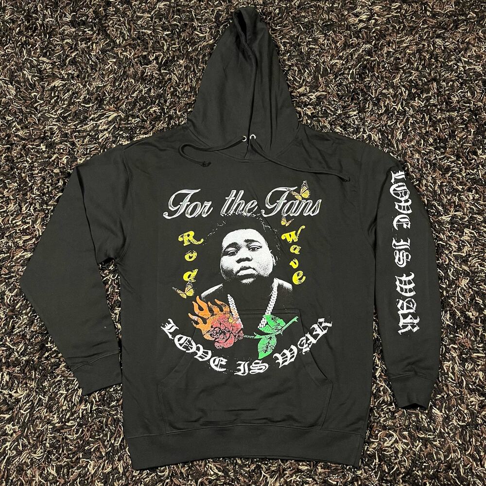 Rod Wave Soul Fly For the‎ Fans Black pullover Hoodie Mens Sz L New